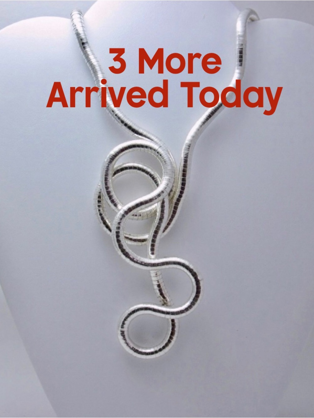 Rare Silver Plated Modable Flexible Necklace New in Box w/Free Gift